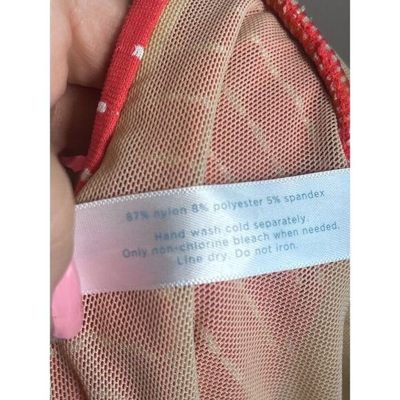 Cacique One Piece Polka Dot Swim 22 Pink Ruffle Beach Euro Summer Feminine Retro - Picture 12 of 13